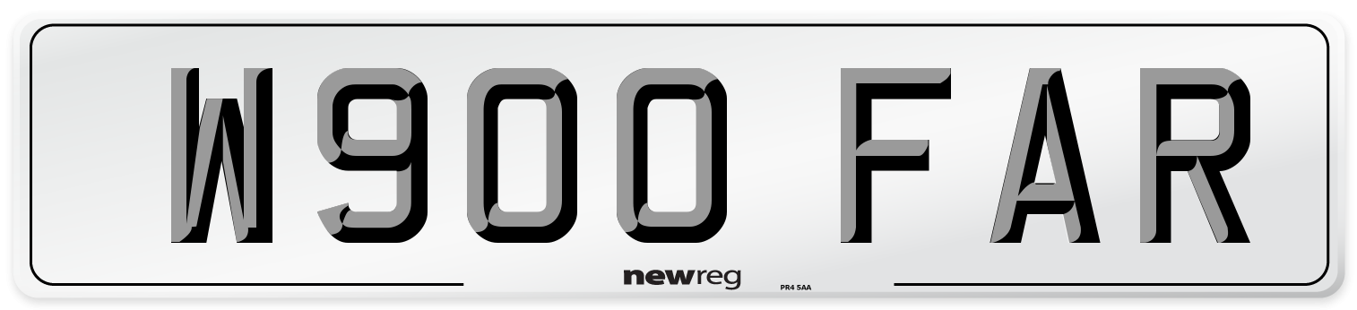 W900 FAR Number Plate from New Reg